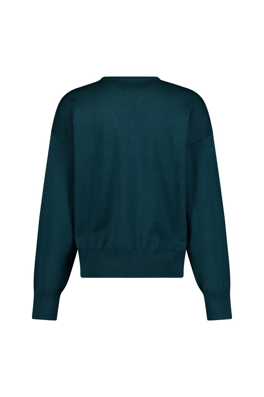 Studio Anneloes Ruth Vneck Pullover Dark Teal